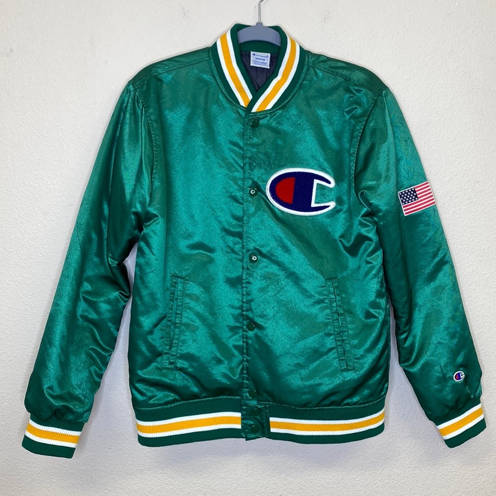 Retro Men's Champion Varsity Bomber Jacket Size Medium
